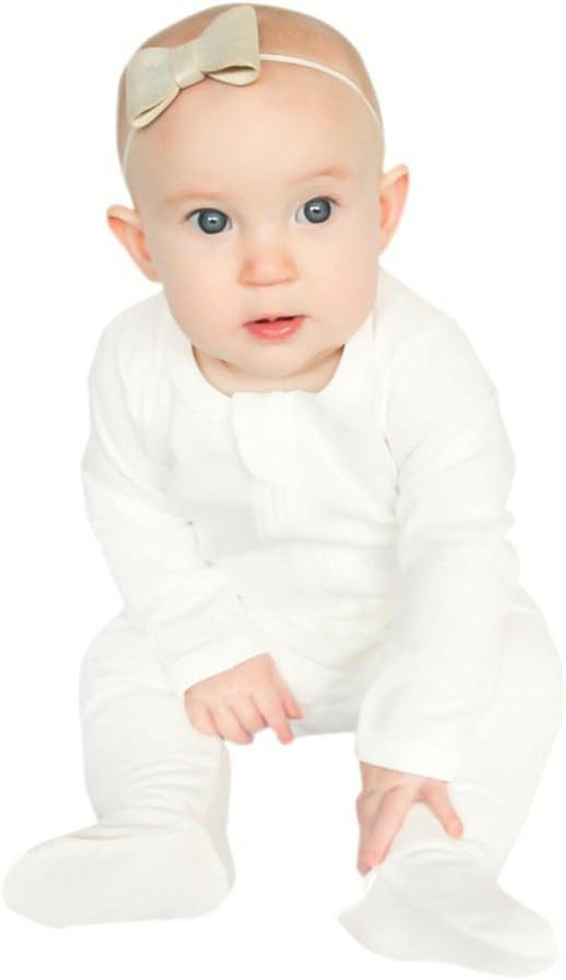 Organic Cotton Baby Pajamas, Boys Girls Zip Front Sleep 'N Play Pjs, Footed Sleeper, Long Sleeve