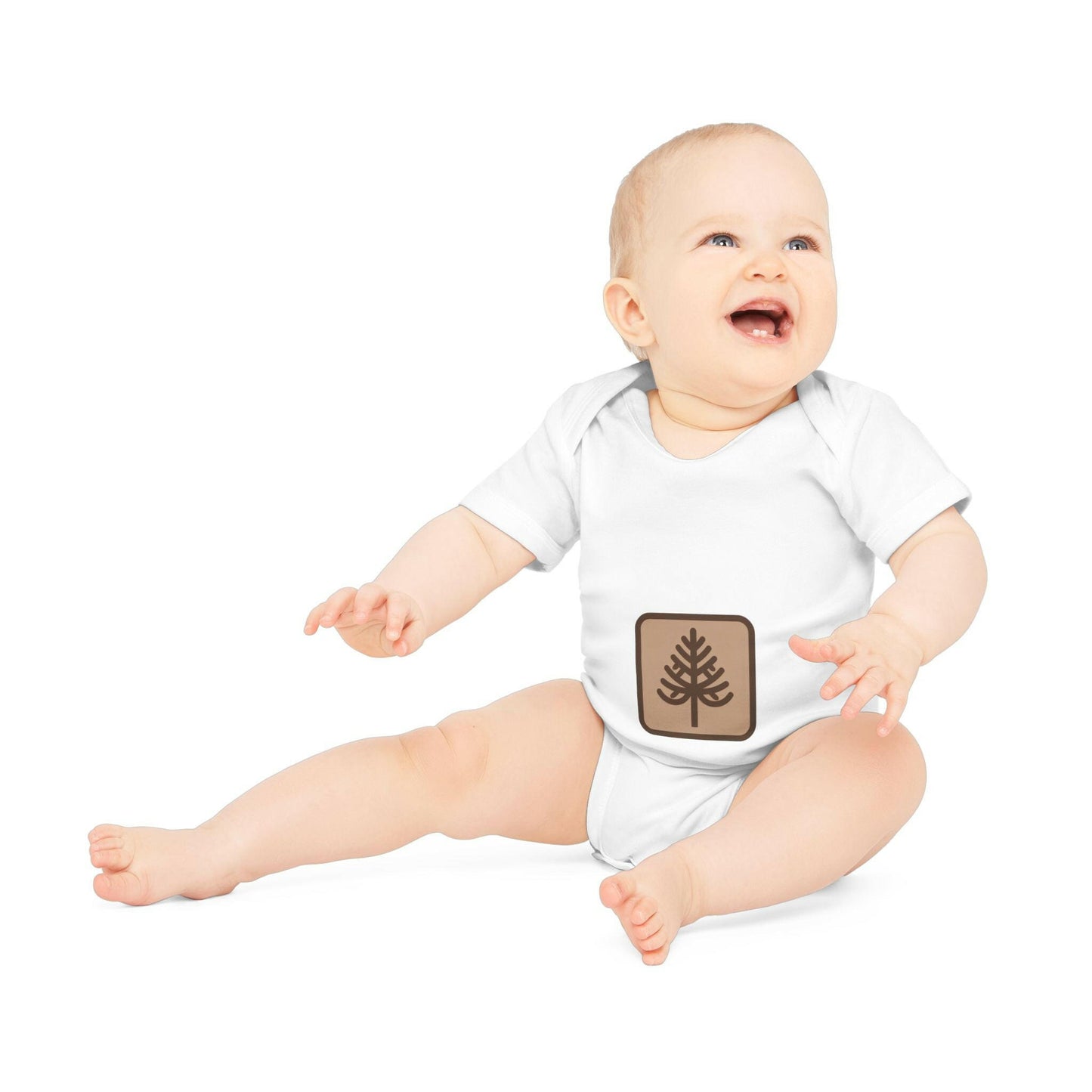 Custom Baby Organic Bodysuit with Tree Design | LittleEcoNest