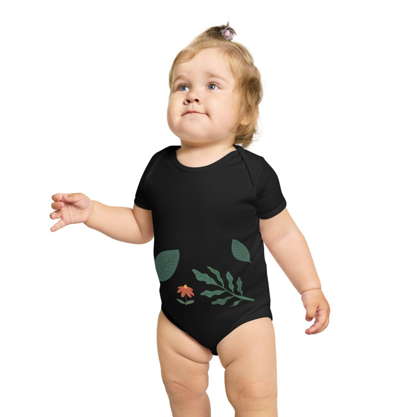 Personalized Floral Baby Bodysuit | LittleEcoNest