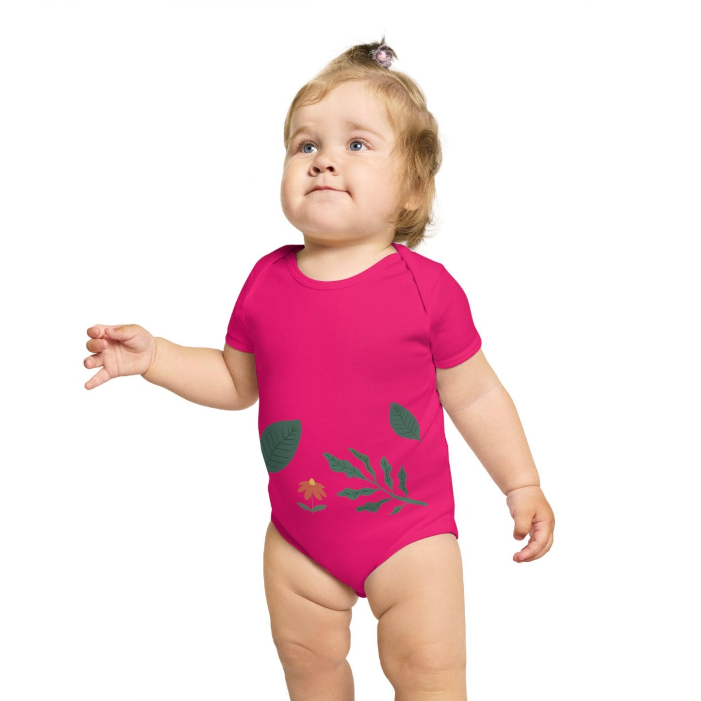 Personalized Floral Baby Bodysuit | LittleEcoNest