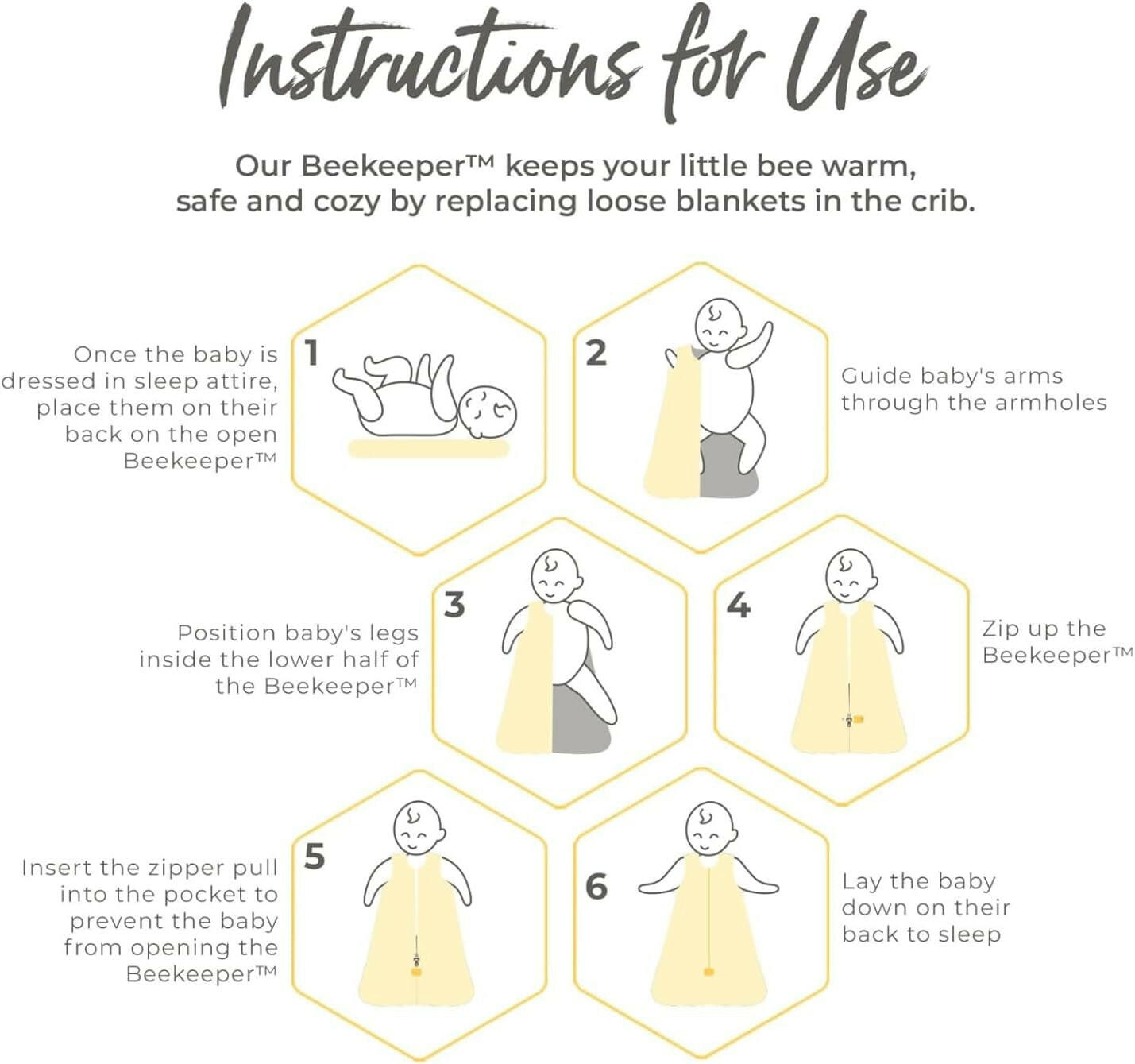 Beekeeper Wearable Blanket, Organic Cotton Swaddle 0.5 or 1.5 TOG, Newborn Essentials Shower Gift