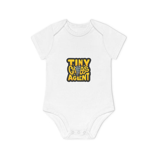 Baby Organic Short Sleeve Bodysuit Tiny Chaos Agent