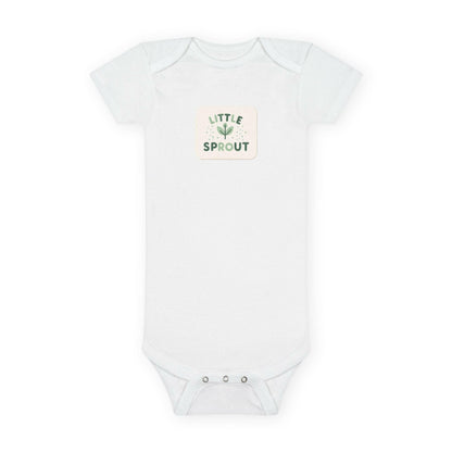 Soft organic baby onesie in neutral color, perfect for sensitive skin and eco-friendly parenting choices.