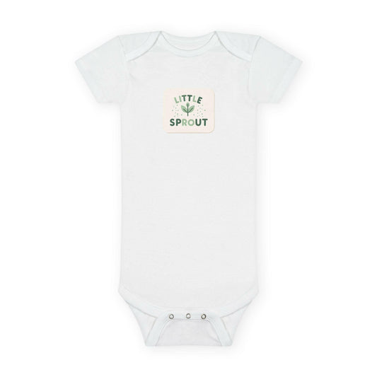 Soft organic baby onesie in neutral color, perfect for sensitive skin and eco-friendly parenting choices.